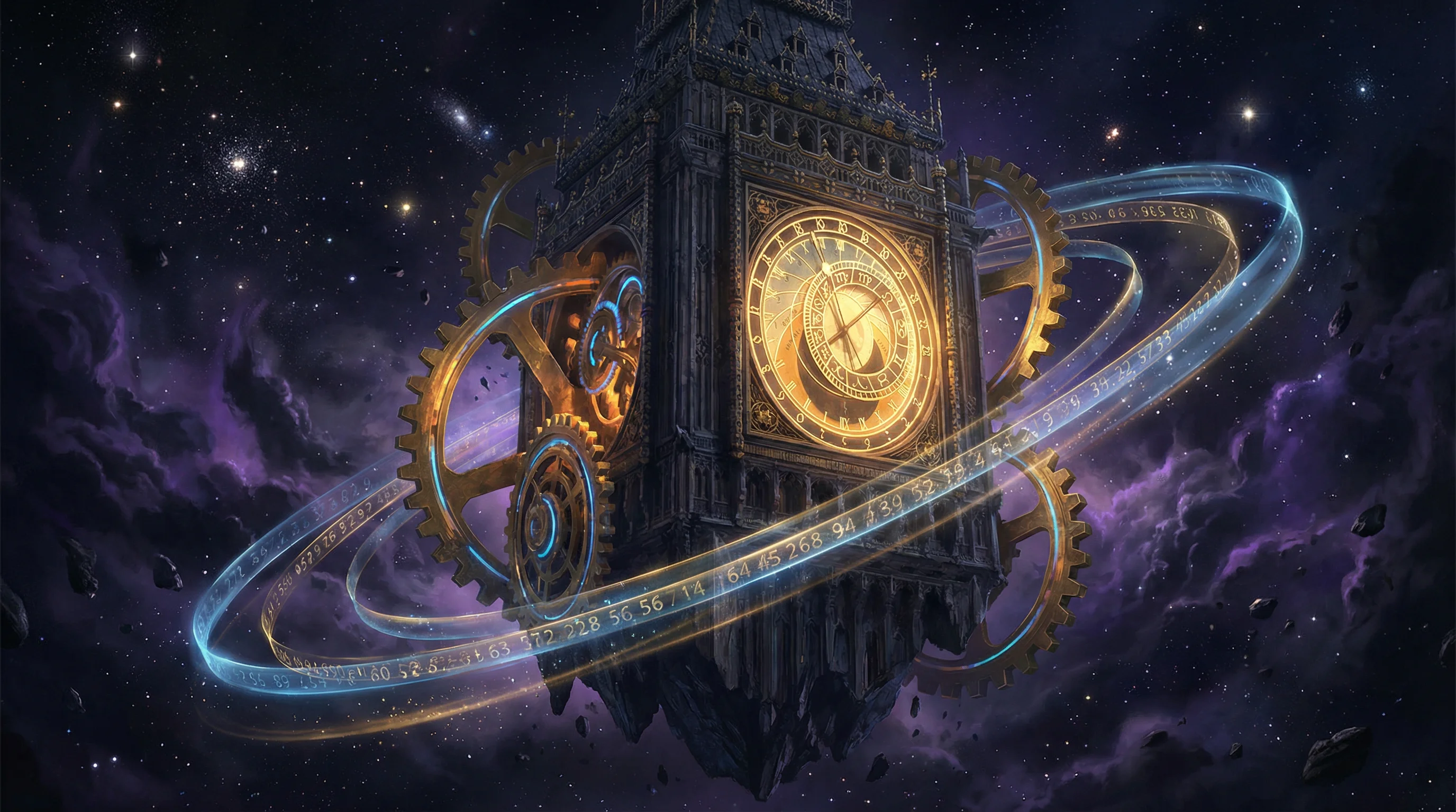 深邃时空星云背景，象征 DB彩票 的宇宙奥秘